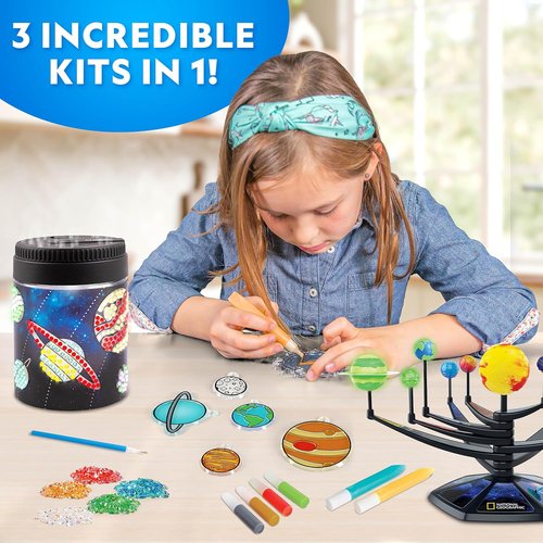 National Geographic Ultimate Space Activity Kit - Glow-in-the-Dark Solar System Model & Night Light for Kids