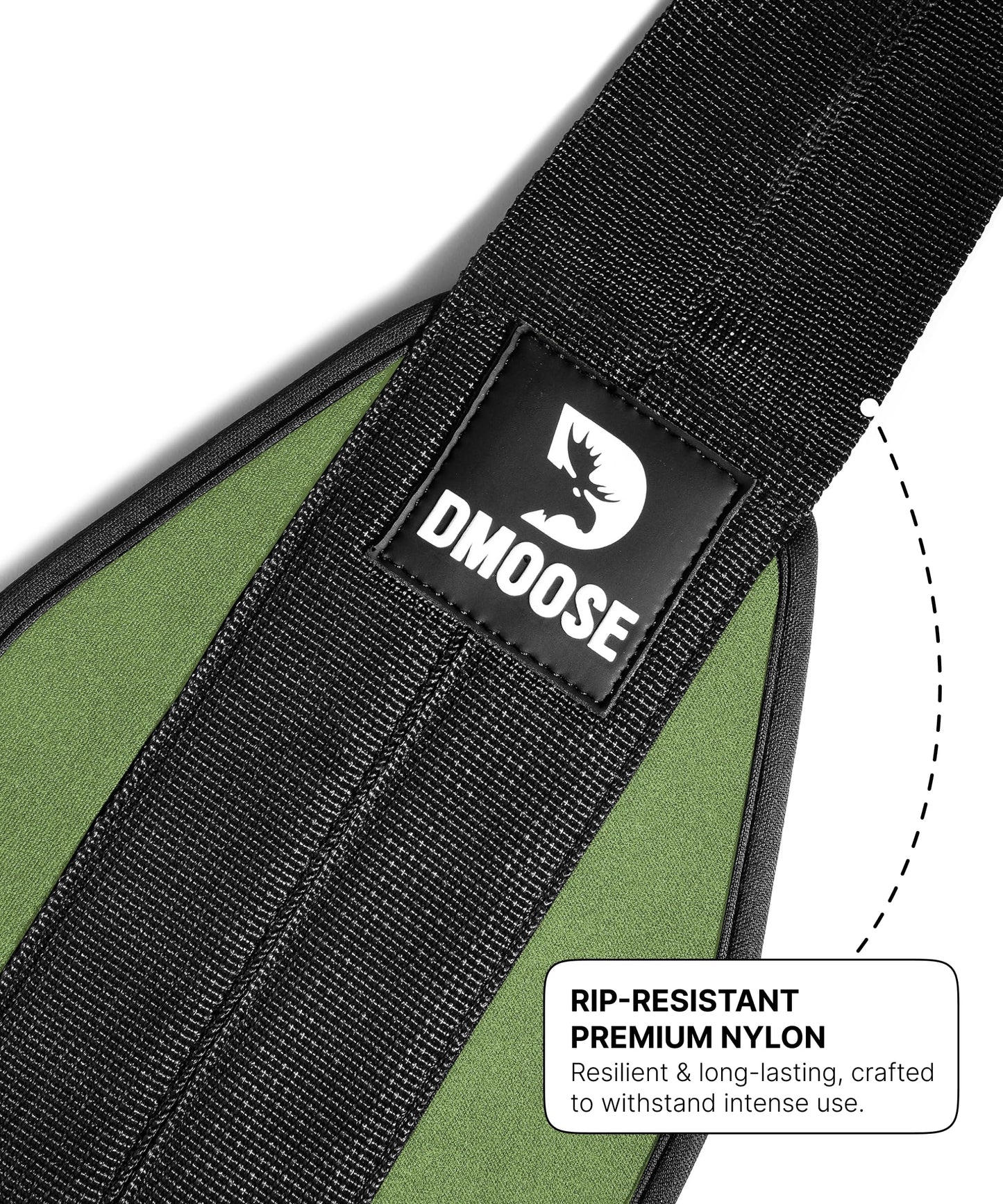 DMoose Fitness Hanging Ab Straps for Pull Up Bar & Core Strength Training - Exercise Straps for Ab Swing & Leg Raises, Hang Bar Strap with 2 Steel Carabiners - Abs Equipment for Home (Military Green)