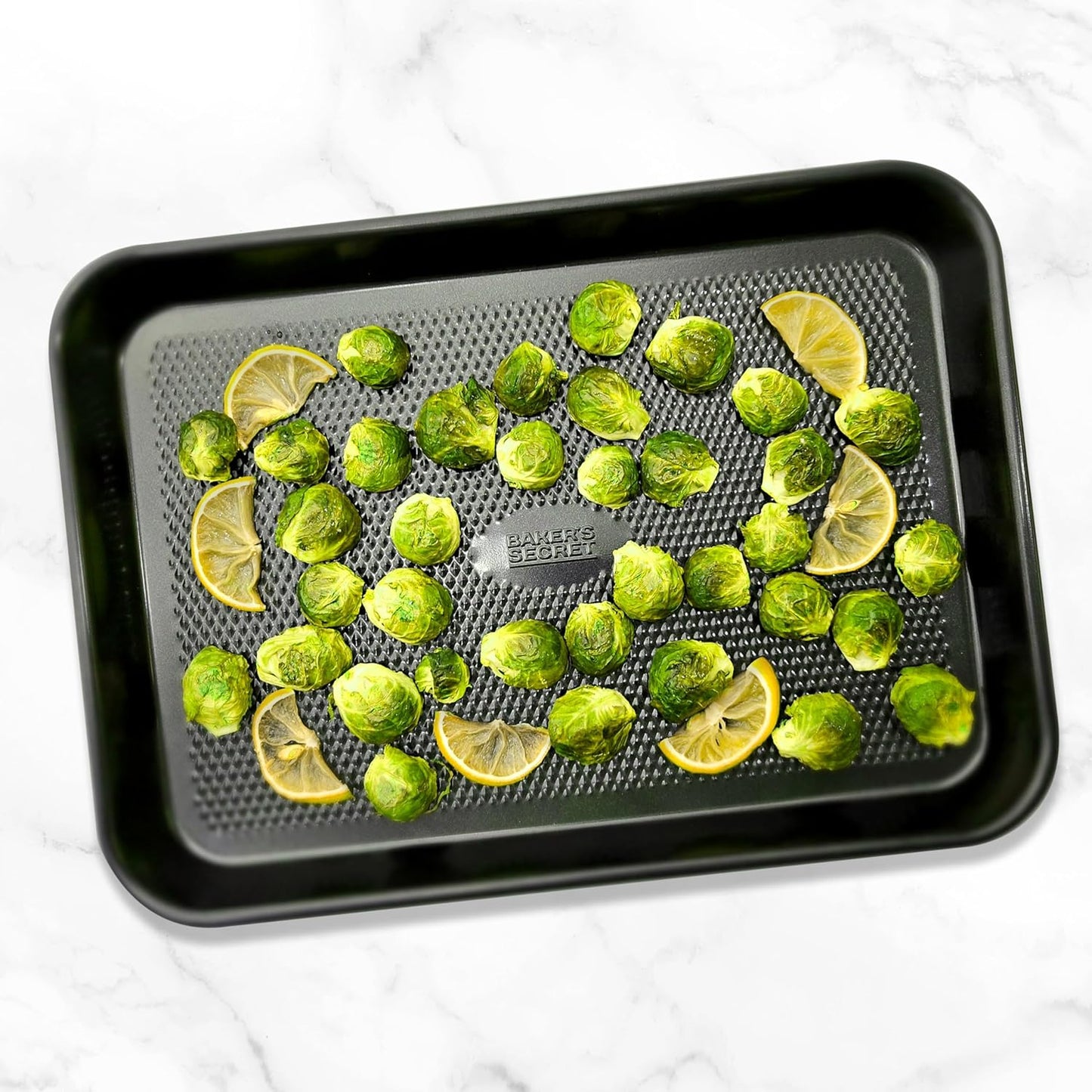 Baker's Secret Baking Sheet Pan Set - 3 Premium Cookie Sheets with Diamond Texture | Extra Thick, PFOA-Free