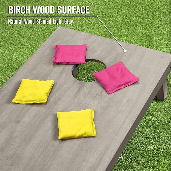 GoSports 4 ft x 2 ft Regulation Size Wooden Cornhole Boards Set - Includes Carrying Case and Bean Bags (Choose Your Colors) Over 100 Color Combinations
