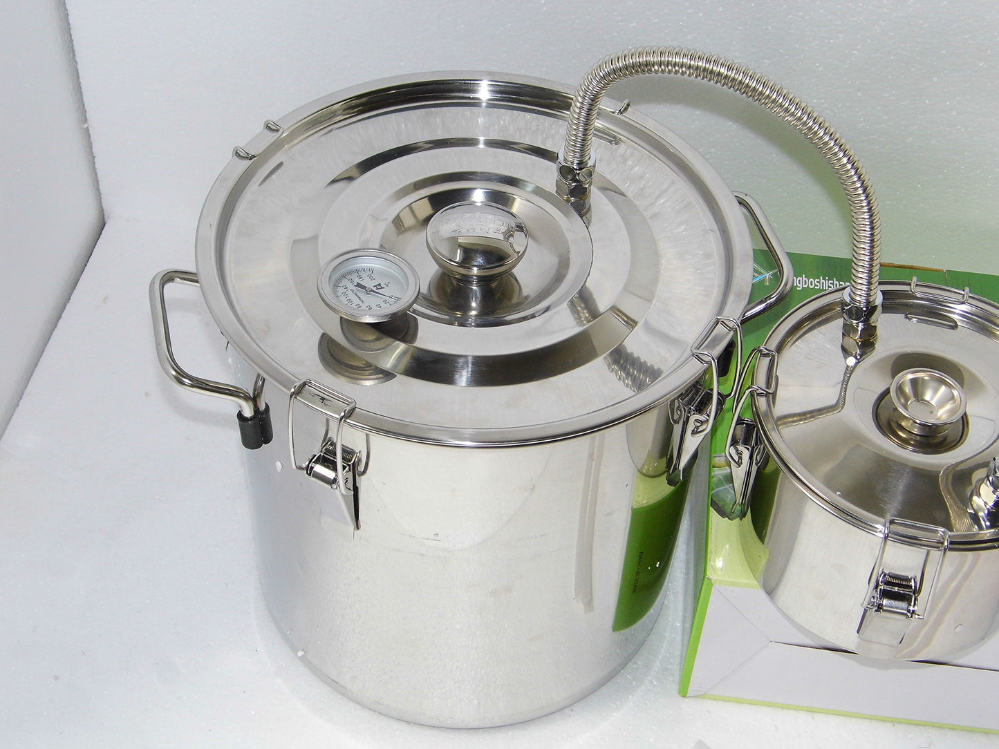 OLizee 3 Pots 5 Gal Stainless Steel Water Alcohol Distiller Copper Tube 18L Boiler Home Wine Making Kit