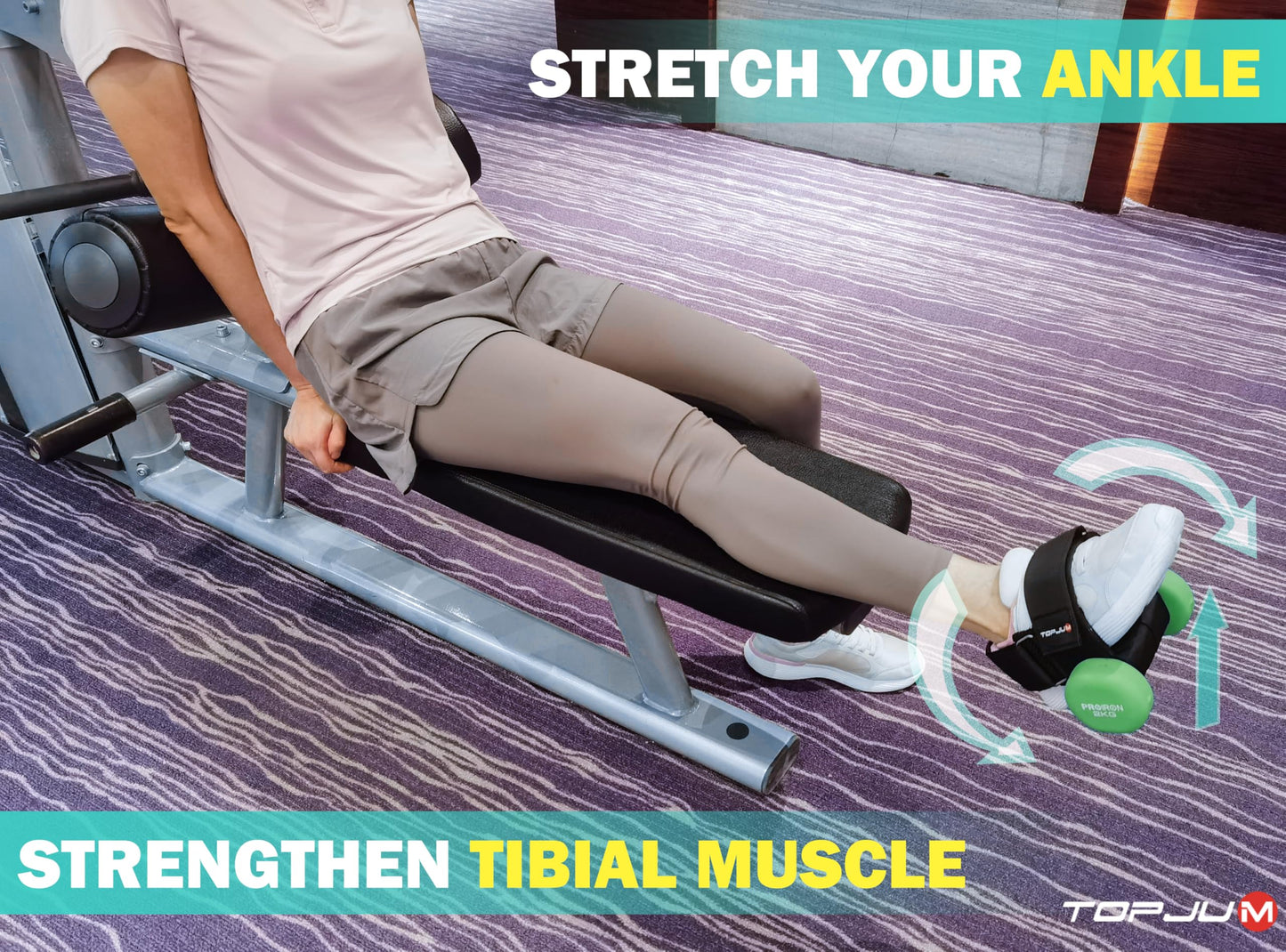 Original Dumbbell Foot Attachment, Dumbbell Attachment for Weight Lifting, Tibialis Trainer, Kettlebell Converter, Leg Equipment for Leg Curls, Hamstring Curls, Leg extensions