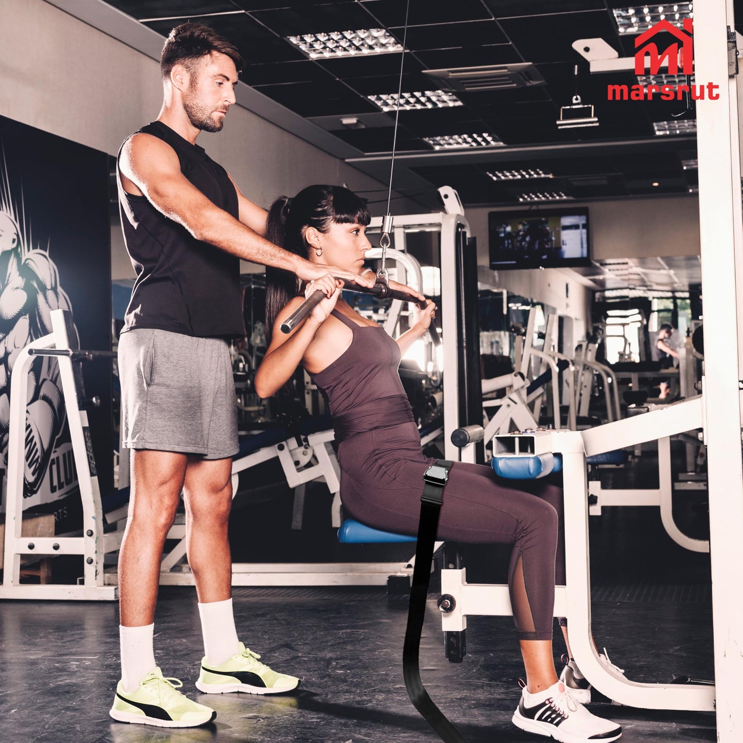 Belt Squat Collar for Nordic Hamstring Curl on Bench, 5.6Ft Long Buckle Strap for Seat Workouts Leg Extension Machines Achieve Stability Comfort Home Exercise Fitness Assisted Muscles Women Men Black