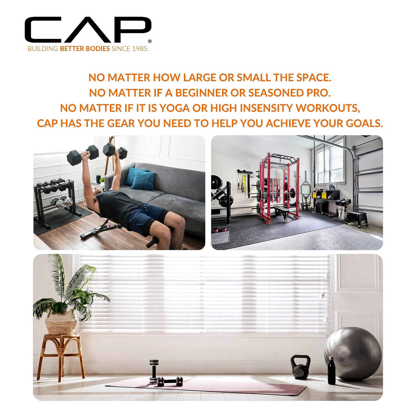 CAP Barbell Cast Iron Kettlebell 80 LB Set | 10 | 15 | 25 & 30 LB