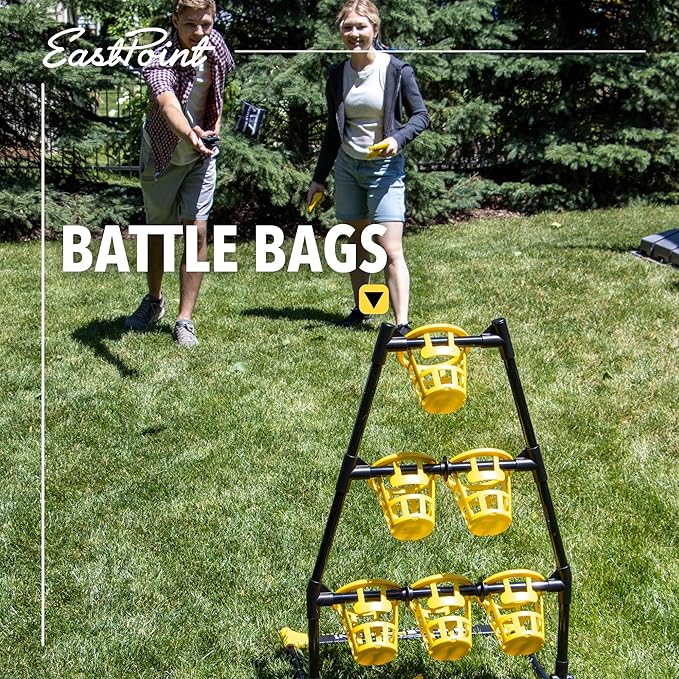 EastPoint 3-in-1 Battle Bag Battle Pack – 1 Easy to Convert Target - Bean Bag Toss Pong, Ladderball, and Battle Bags All in 1 Outdoor Tailgate Game