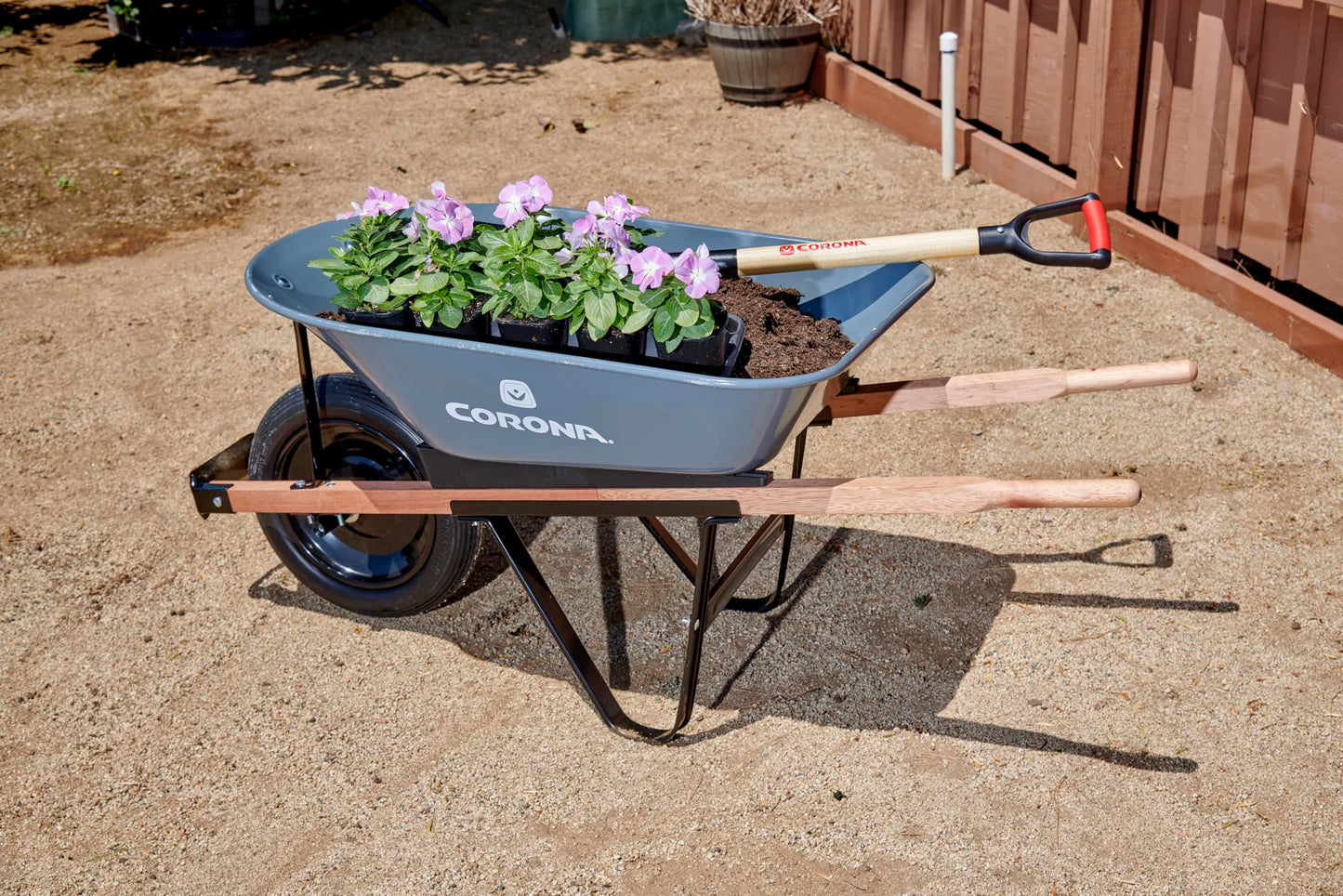 Corona Tools Wheelbarrow in a Box – 5 Cubic Foot Heavy Duty Garden Cart with 15” Flat-Free Tire for Gardening, Planting & Outdoor Use