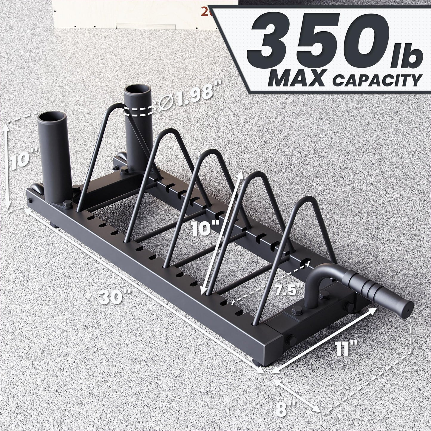 Synergee Horizontal Plate Storage Rack with Barbell Holders – Interchangeable Dividers, 350 lb Capacity, Fits Bumper & Cast Iron Plates, Wheels for Easy Mobility