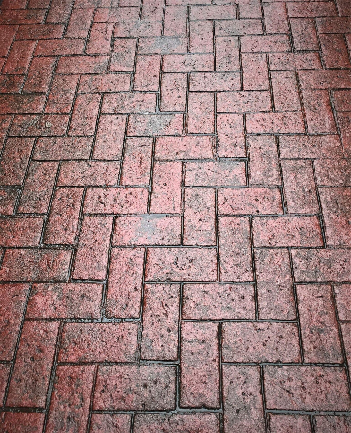 Olde Town Herringbone Brick Concrete Stamp Single by Walttools | Classic Woven Paver Pattern, Sturdy Polyurethane Texturing Mat, Decorative Realistic Detail (Yellow, Rigid)