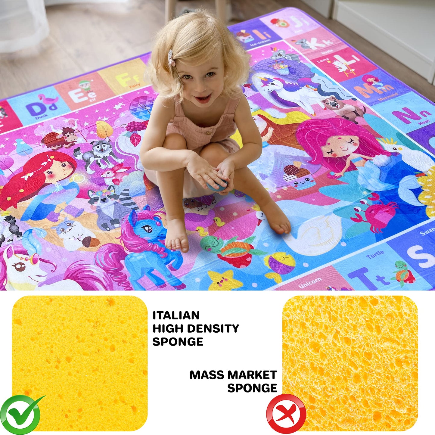 Quokka Baby Mat for Floor Play for Babies 6-12 Months – Super Soft Baby Floor Play Mat for Toddlers 1-3 – Princess Extra Thick Plush Rug for Nursery – Padded Foldable Activity Infant Playroom Carpet