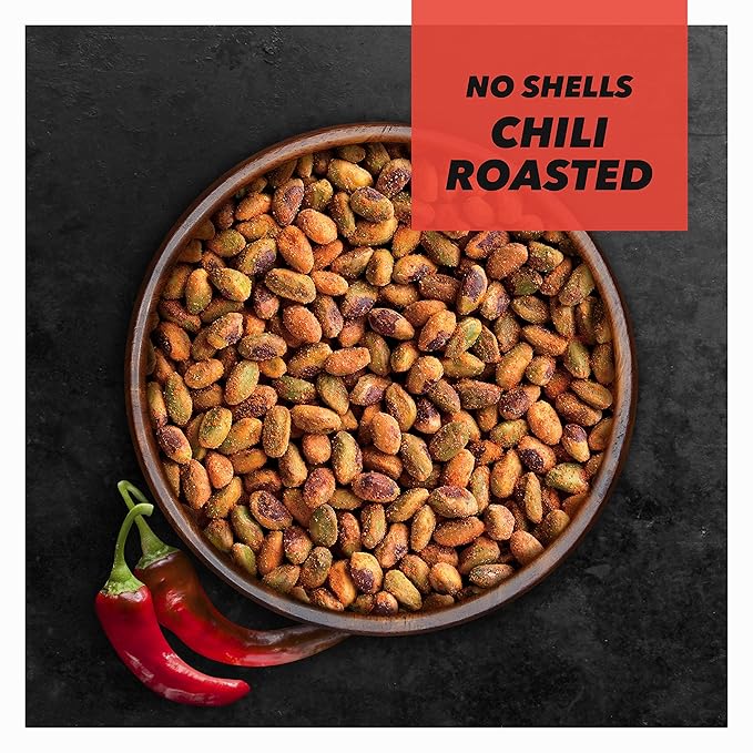 Wonderful Pistachios No Shells, Chili Roasted Nuts, 11 Ounce Bag (Pack of 3), Protein Snacks, Gluten Free, Healthy Snacks for Adults