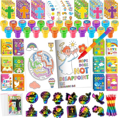 BenLouis Bible Coloring Set - Christian Inspirational Verses for Kids | 24-Pack Party Favors