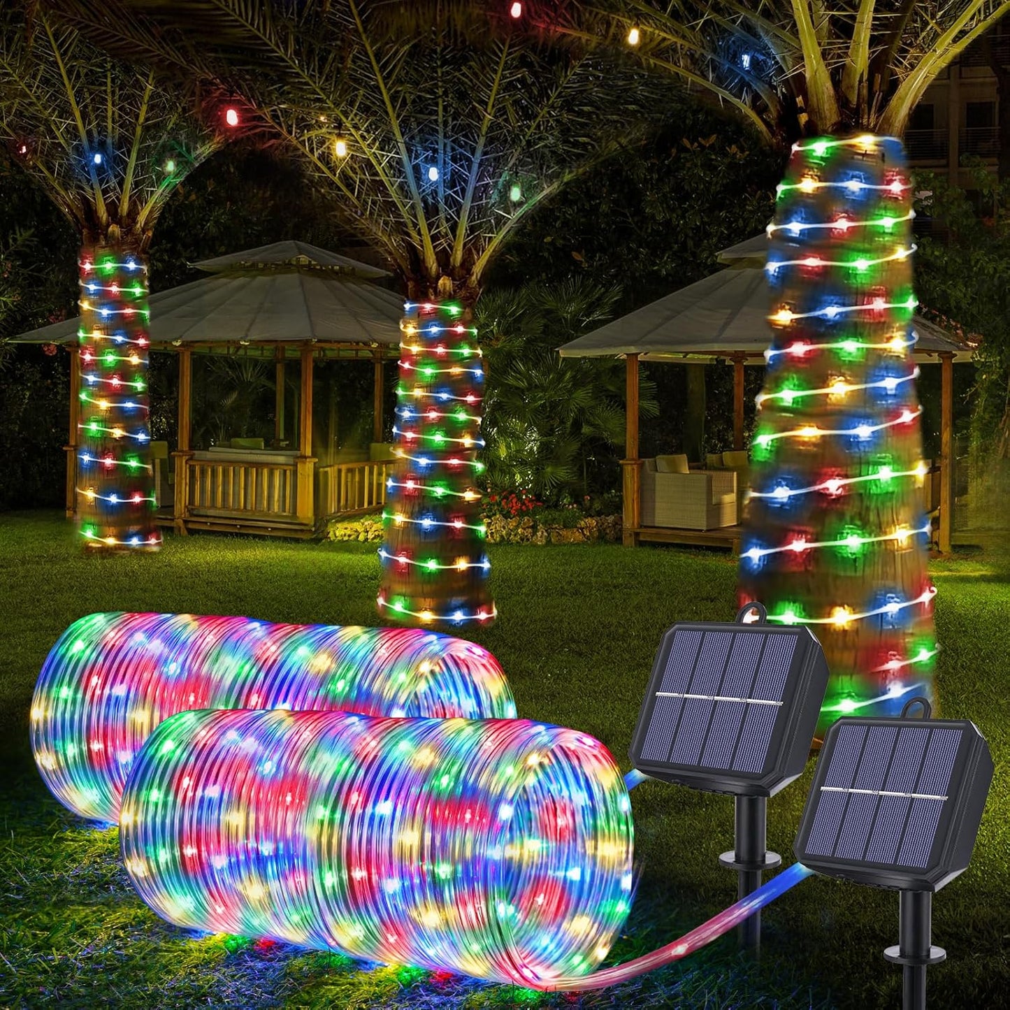 Solar Rope Lights by [Brand Name] | 132ft 400LED Waterproof Outdoor String Lights - 8 Modes for Garden & Patio Decor