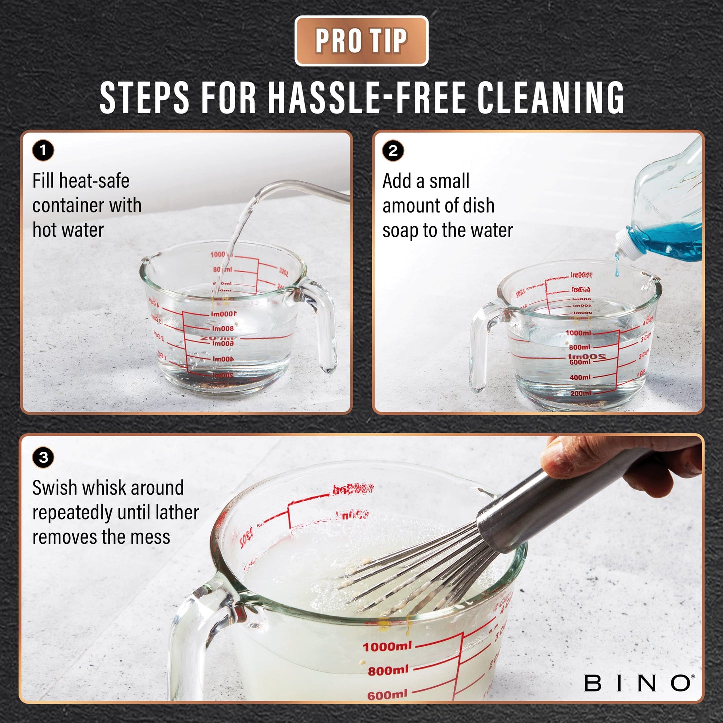 BINO 2-Piece Egg Whisk Set - 10 Inch | Thick Wire Balloon Whisk Set | Manual Egg Beater | Pancake Whisk | Kitchen Whisks for Cooking & Baking | Kitchen Utensils Whisking & Stirring | Kitchen Tools
