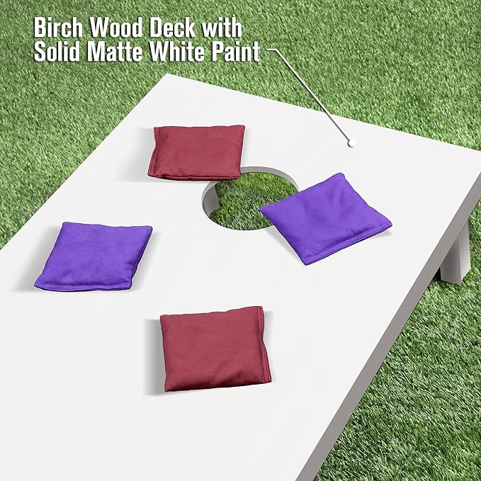 GoSports 4 ft x 2 ft Regulation Size Wooden Cornhole Boards Set - Includes Carrying Case and Over 100 Optional Bean Bag Colors
