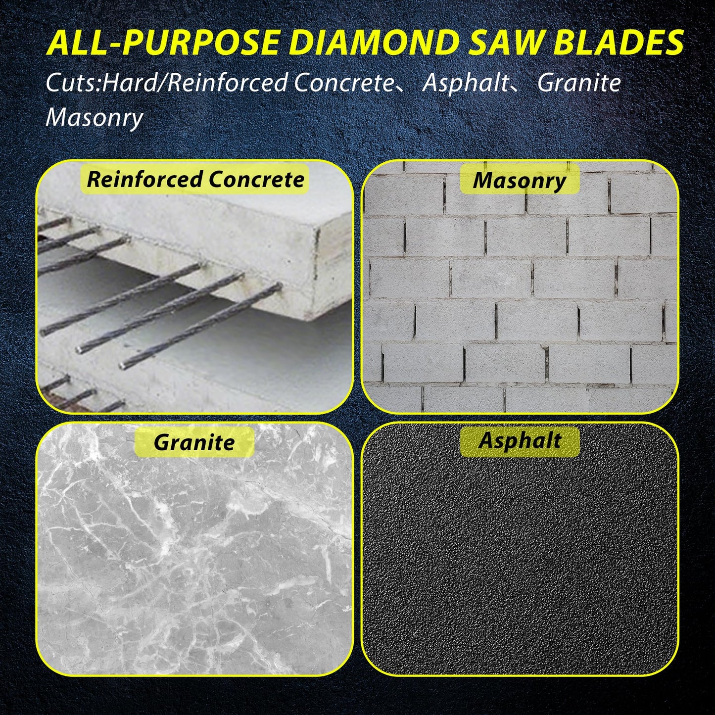 RHAPSODY 20 Inch Laser Welded Diamond Saw Blade, Segmented Supreme Diamond Blade All Purpose Dry/Wet Cutting Hard/Reinforced Concrete, Asphalt, Masonry,1" Arbor