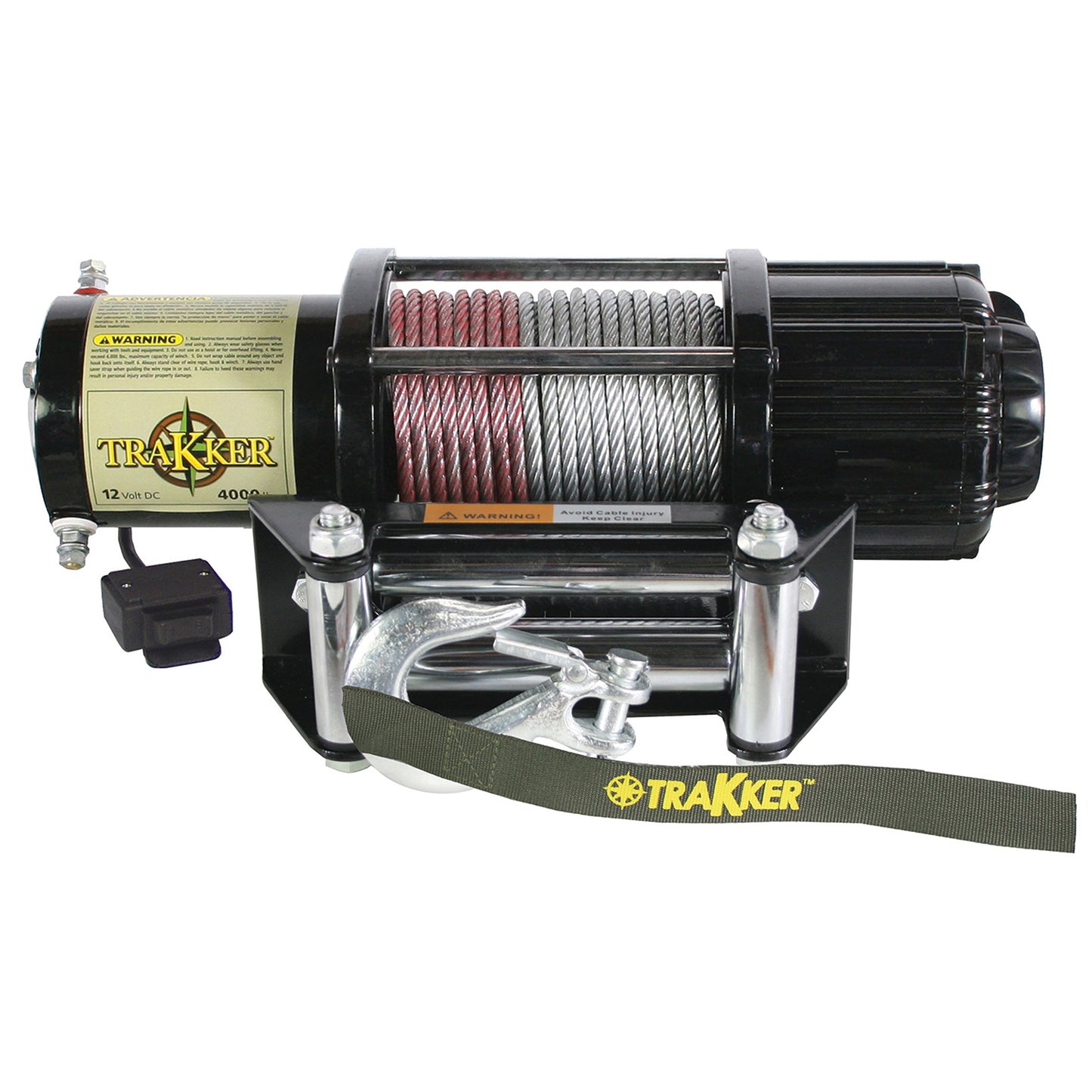 KEEPER KT4000 12V Electric Winch, 4,000 lb. Capacity, Galvanized Wire Rope, 3-Stage Gearbox, LED Work Light, ATV & UTV Off-Road Winch
