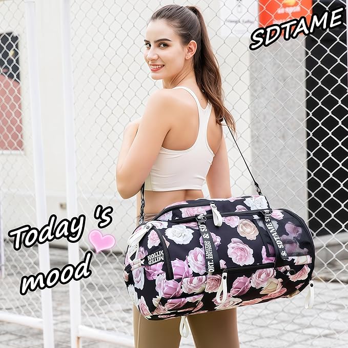 Gym Duffle Bag Backpack with Shoe Compartment,4 ways Travel Backpack for Women and Men,Multi-Functional Weekender bag with Waterproof Layer&Laptop Compartment for Fitness, Travel,Camping