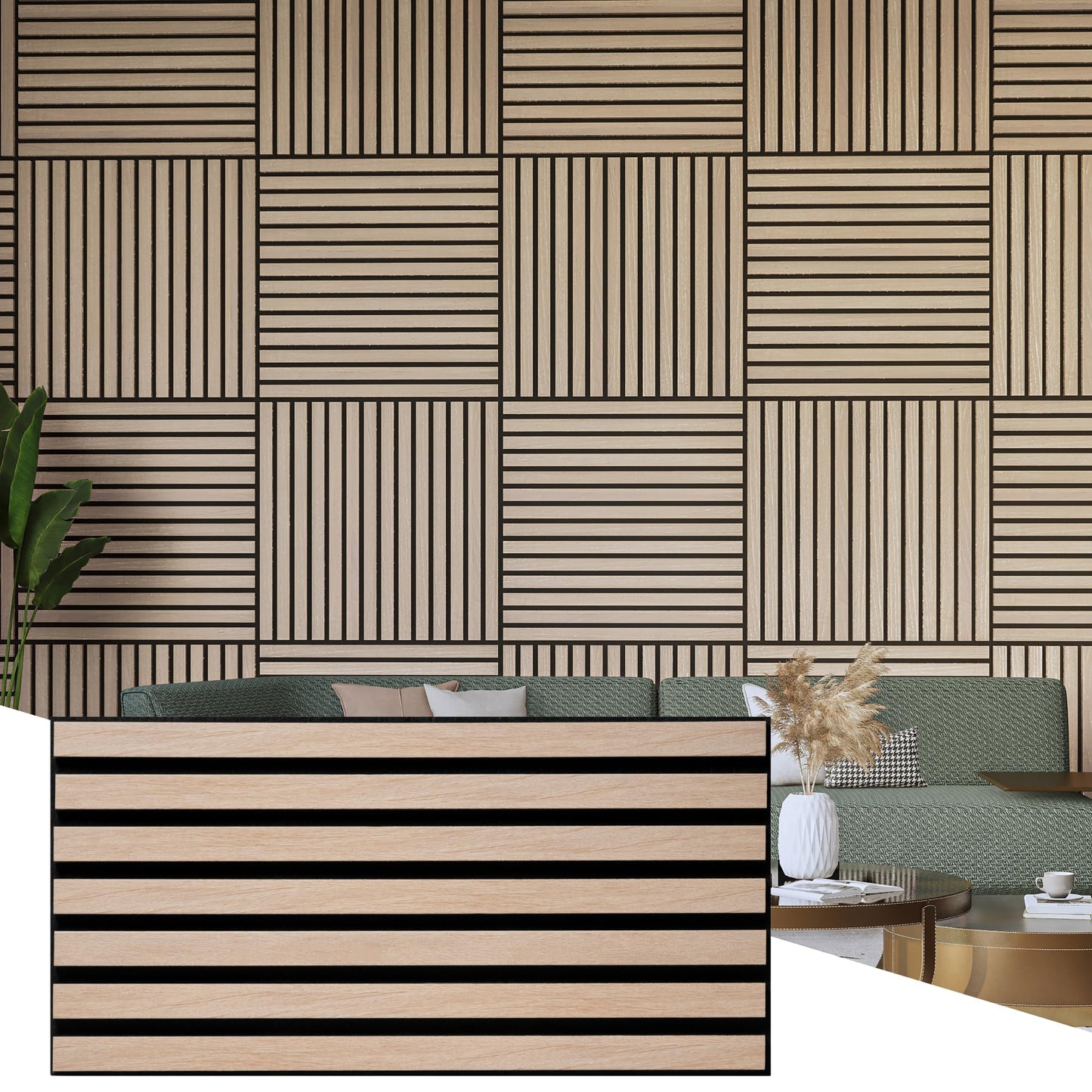 Wall!Supply 3D Soundproof Wall Panels – Acoustic Natural Oak Finish – EPS Foam Wallpaper Alternative for Living Room, Bedroom & Office – Easy DIY Installation – 6 Pack, Covers 10.87 Sq Ft
