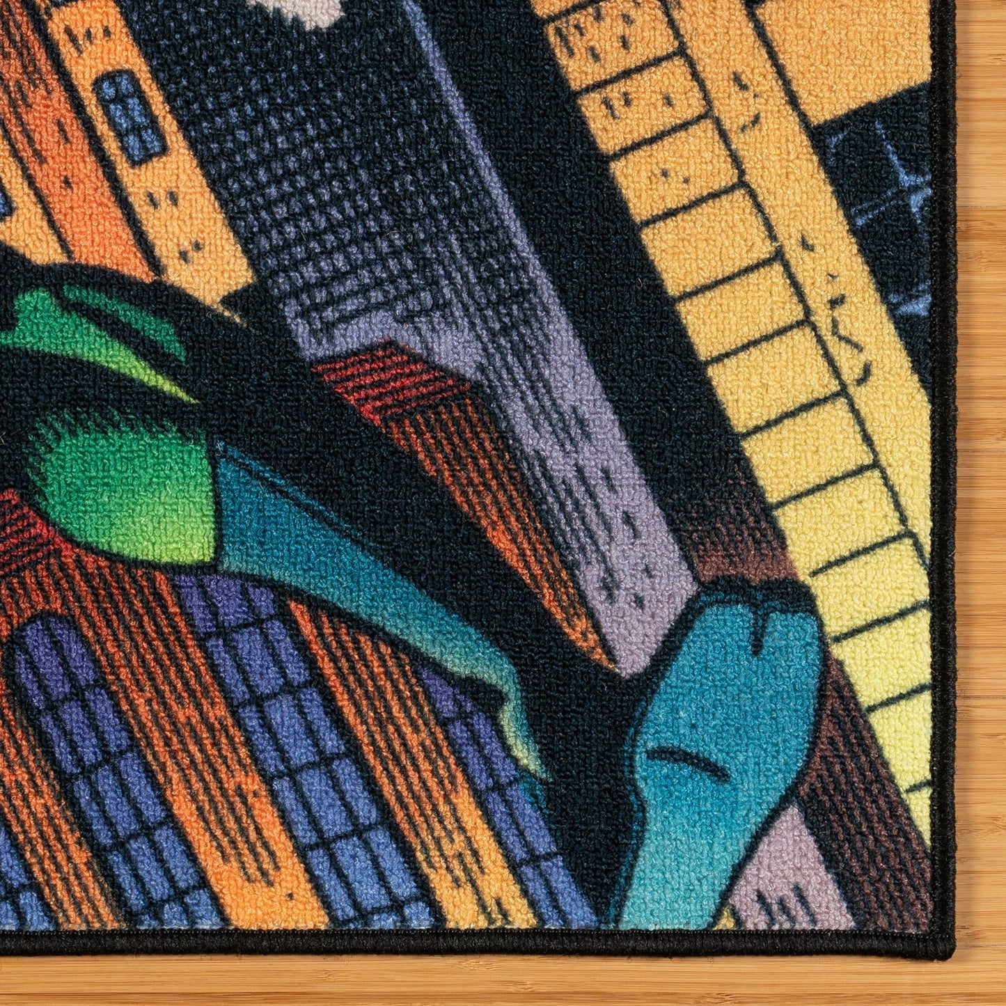 Gertmenian DC Comics Batman Indoor Area Rug - 4x6 Large, Non-Slip, Ideal for Children in Bedroom, Game Room, Classroom, Nursery or Play Area - Superheo Cover, Multicover, 49063