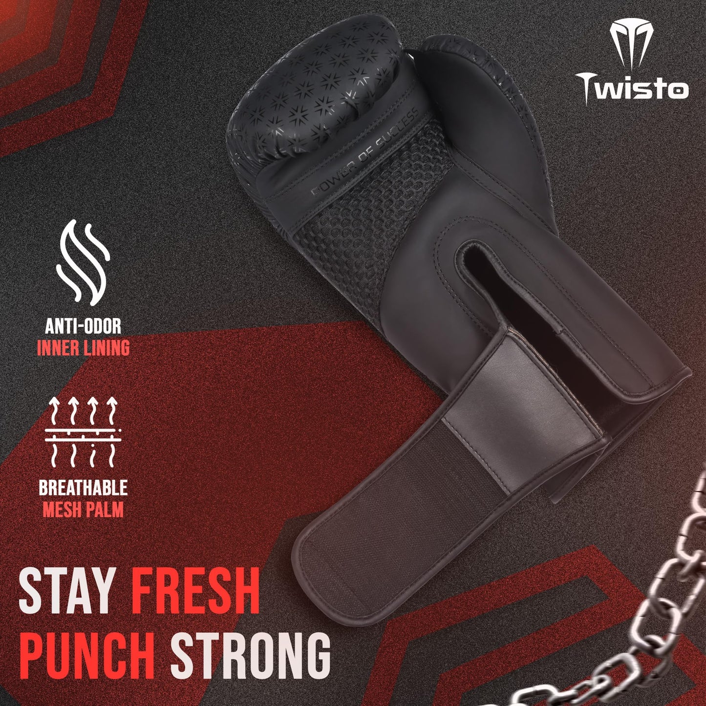 Twisto Boxing Gloves Black Rox - Pro Training & Sparring, Maya Hide Leather, Muay Thai, MMA, Kickboxing, Men, Women, Adults, Heavy Punching Bag, Focus Mitts, Pads,10oz 12oz 14oz 16oz (Black, 16 oz)
