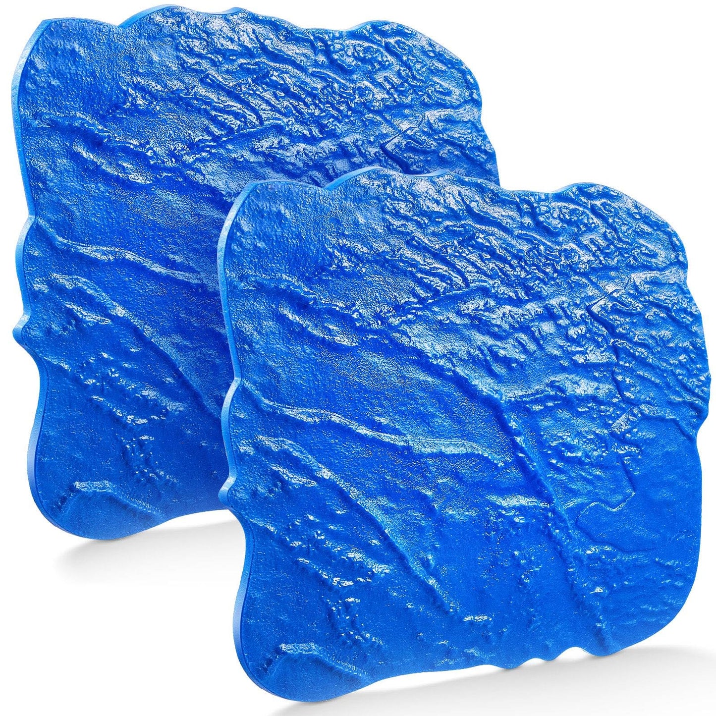 Gisafai 2 Pcs Concrete Stamps Mat Set Concrete Texturing Skin Polyurethane Stamp Stone Tile Texture Mat Seamless Slate Floor Imprint Molds for Walls Outdoor Decorative (18" X 18")