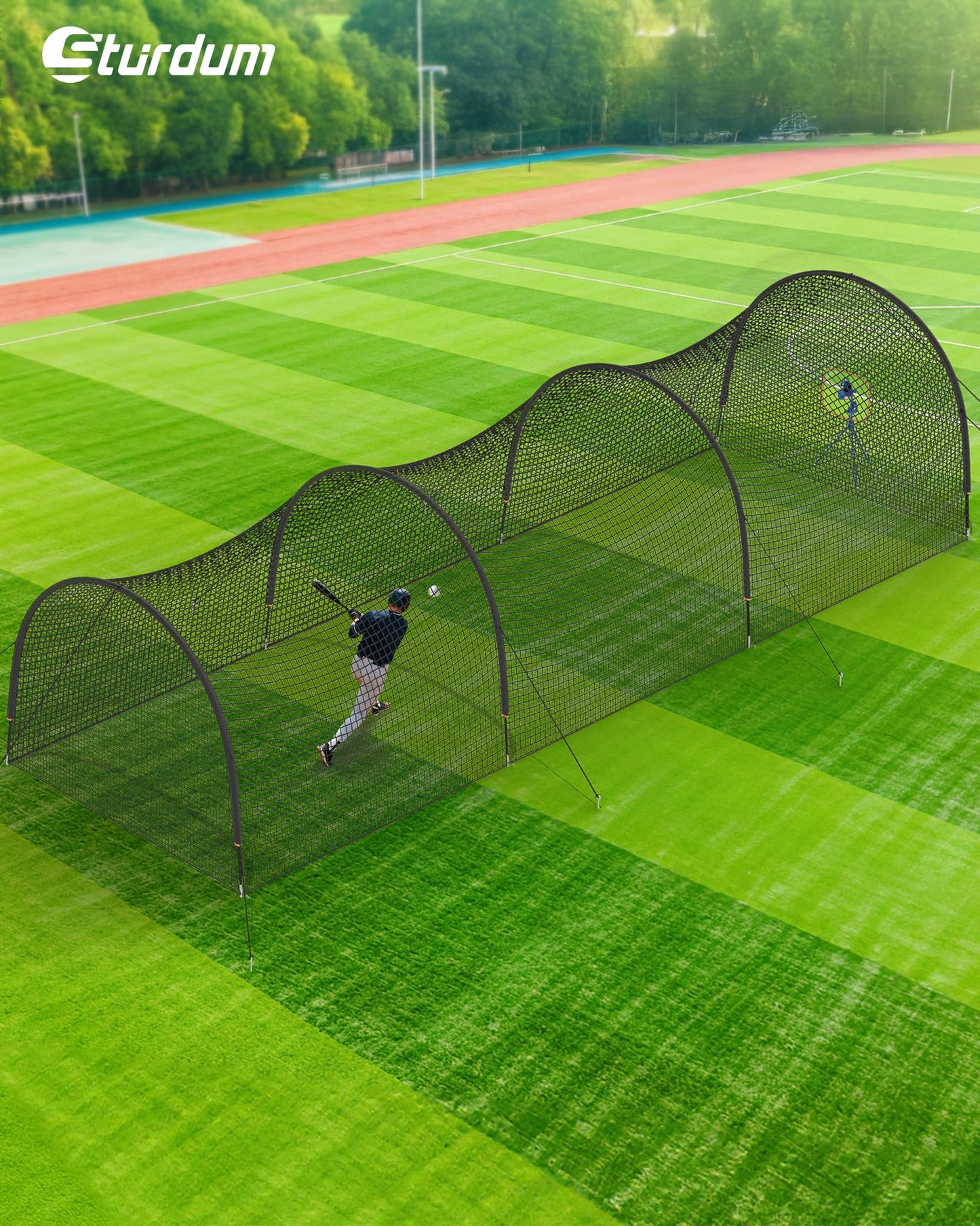 Sturdum Baseball Batting Cage, 30x12x8ft Baseball & Softball Hitting cage for Backyard Park, Portable Batting Cage System with Carrying Bag