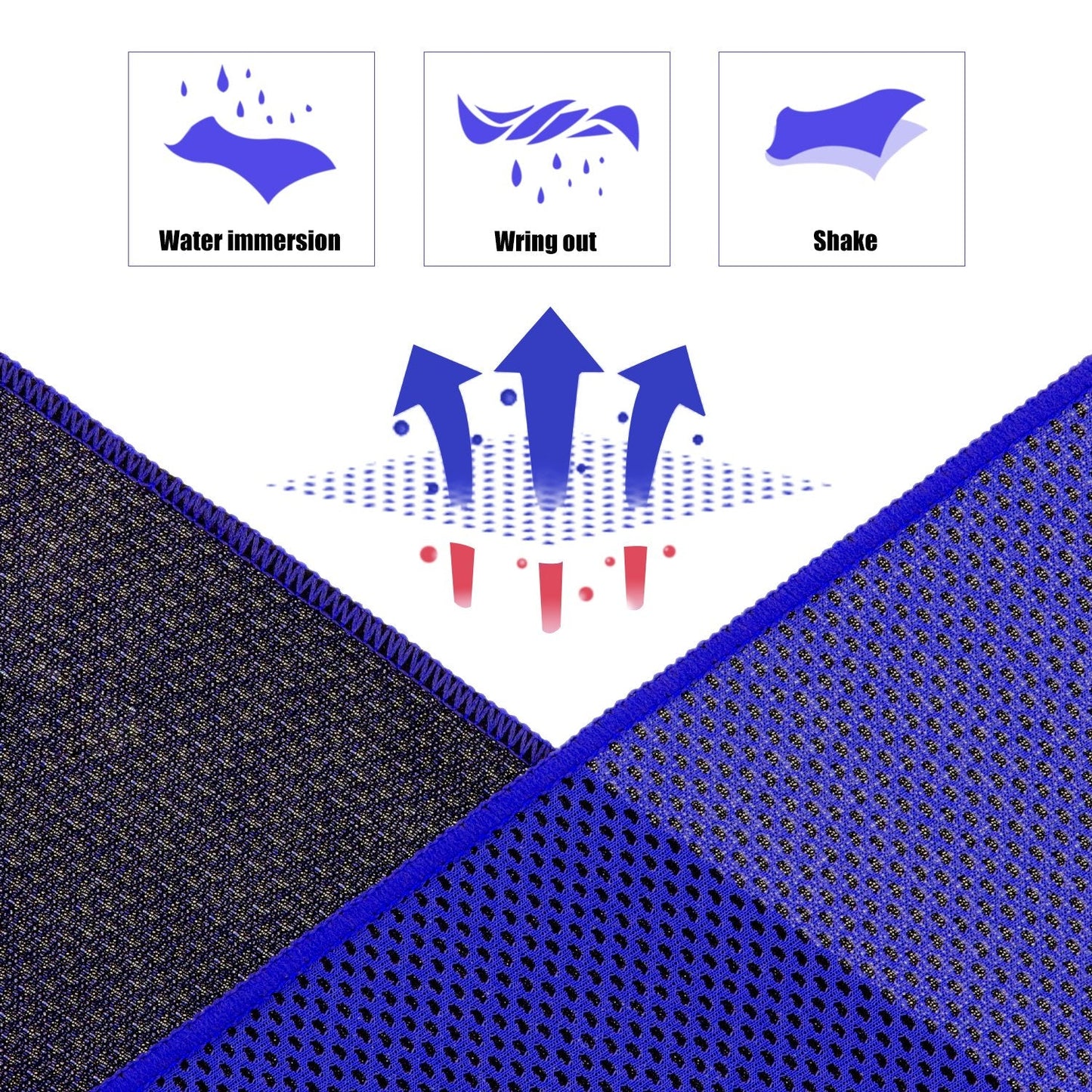 Biange Cooling Towel (Pack of 20, 40"x12") with Pouches for Sports, Workout, Fitness, Gym, Yoga, Golf, Pilates, Travel, Camping & More