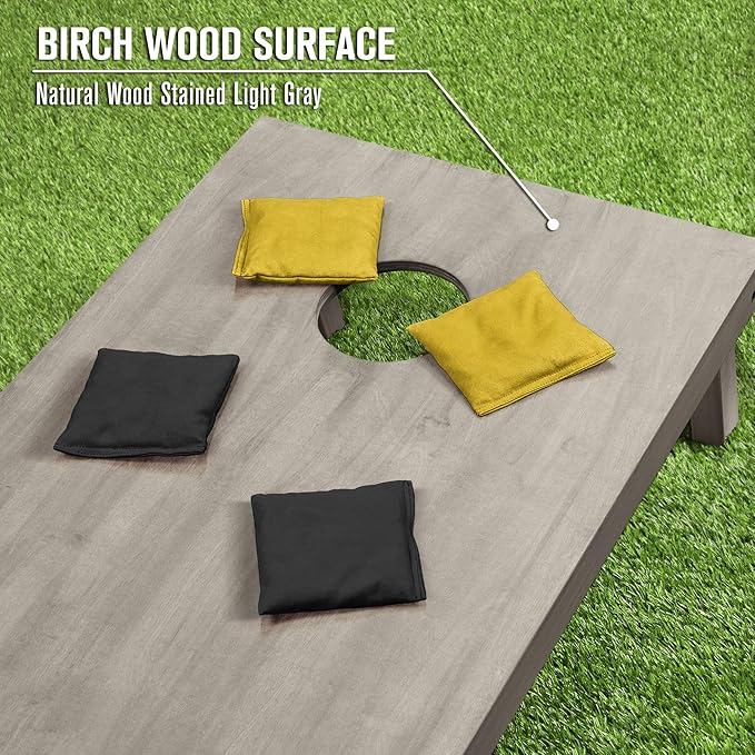 GoSports 4 ft x 2 ft Regulation Size Wooden Cornhole Boards Set - Includes Carrying Case and Bean Bags (Choose Your Colors) Over 100 Color Combinations