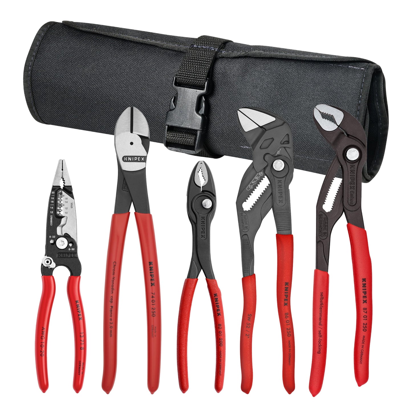 KNIPEX Tools 9K 00 80 150 US 5 Pc Core Pliers Set in Tool Roll
