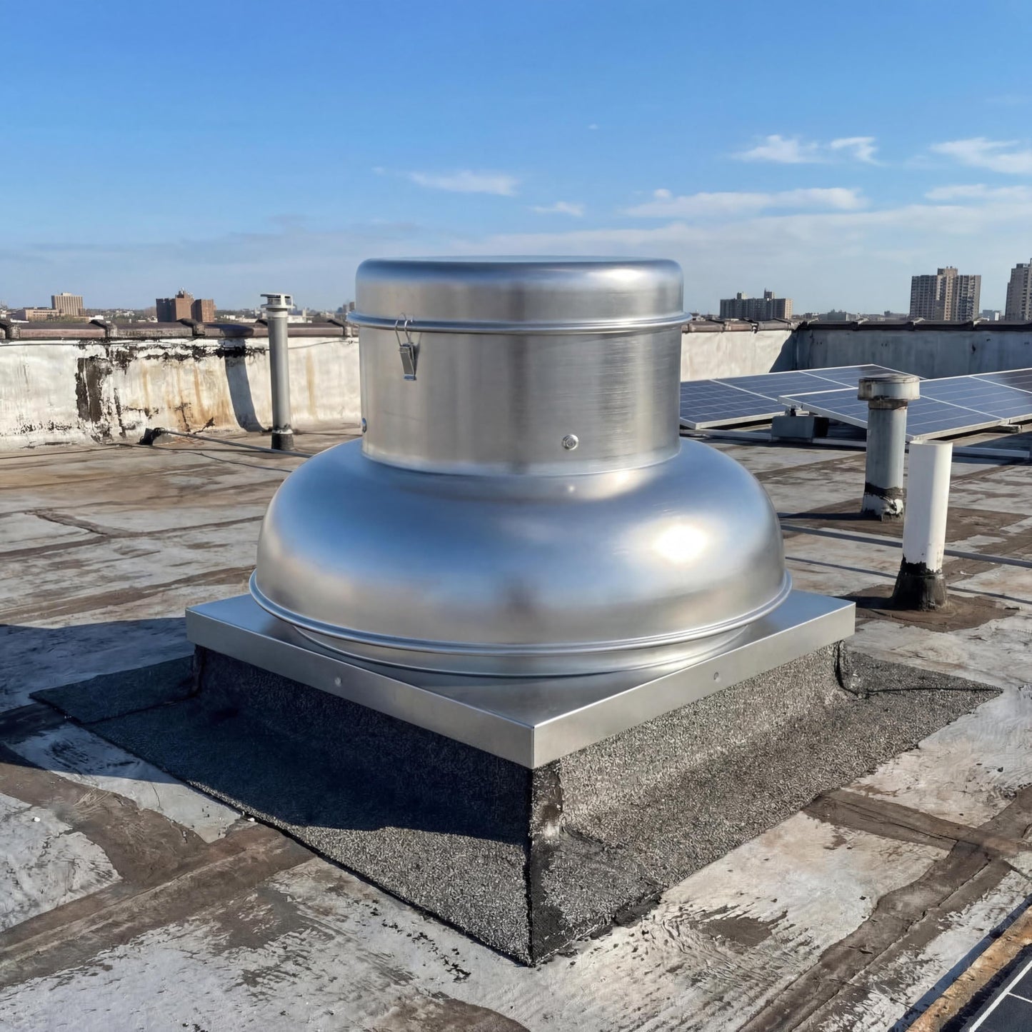 BouPower 2400 CFM Upblast Roof Exhaust Fan, Direct Drive Commercial Ventilation Fan with Upgraded Motor and 25 Inch Base, Quiet Weather-Resistant Roof Vent for Restaurant, Factory and Warehouse Use