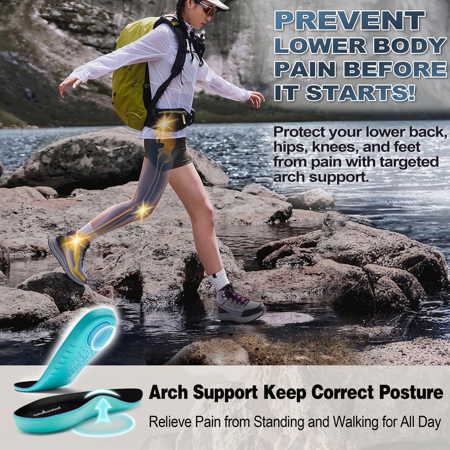 Women's Orthopedic Non Slip Mid Trekking Hiking Boot: Plantar Fasciitis Orthotic Arch Support Bunions Recovery Fashion Sneakers, Comfortable Stylish Office Working Standing Walking Shoes Grey Size 8.5