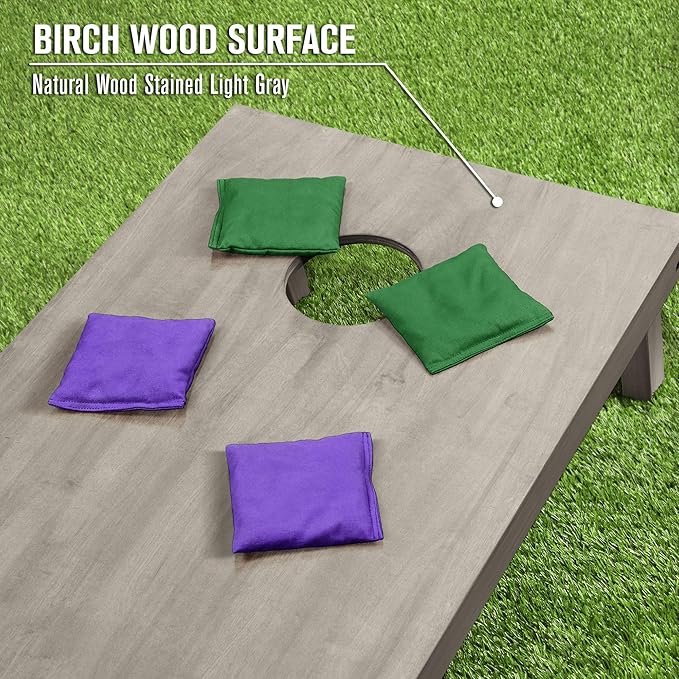 GoSports 4 ft x 2 ft Regulation Size Wooden Cornhole Boards Set - Includes Carrying Case and Bean Bags (Choose Your Colors) Over 100 Color Combinations