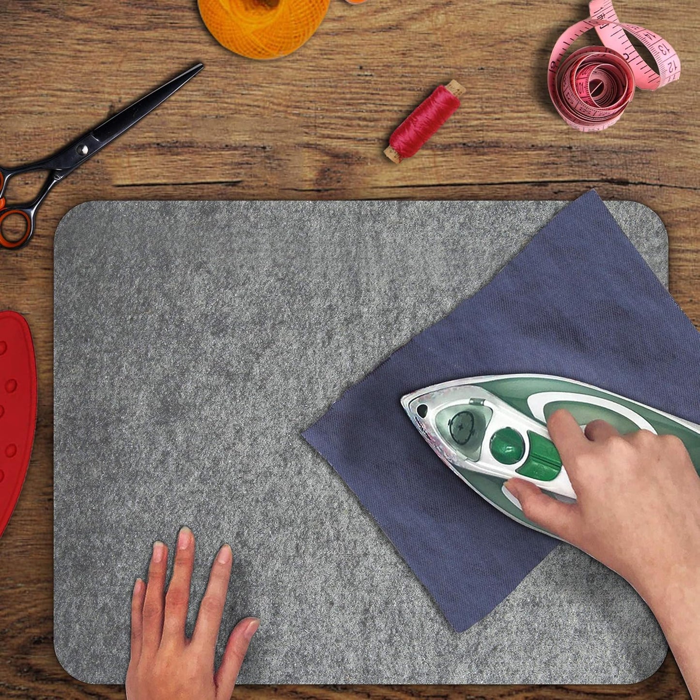ZOMONETI Wool Pressing Mat - 100% New Zealand Felted Wool Ironing Pad | 18" x 14" for Quilting & Sewing