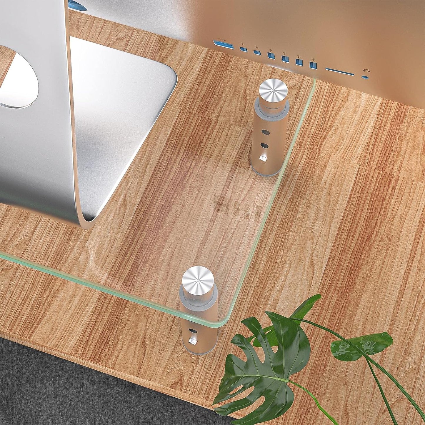 3 Hemudu Monitor Stand Riser, Height Adjustable Laptop Stand Riser, Monitor Stand Riser for PC, Computer, Laptop Clear