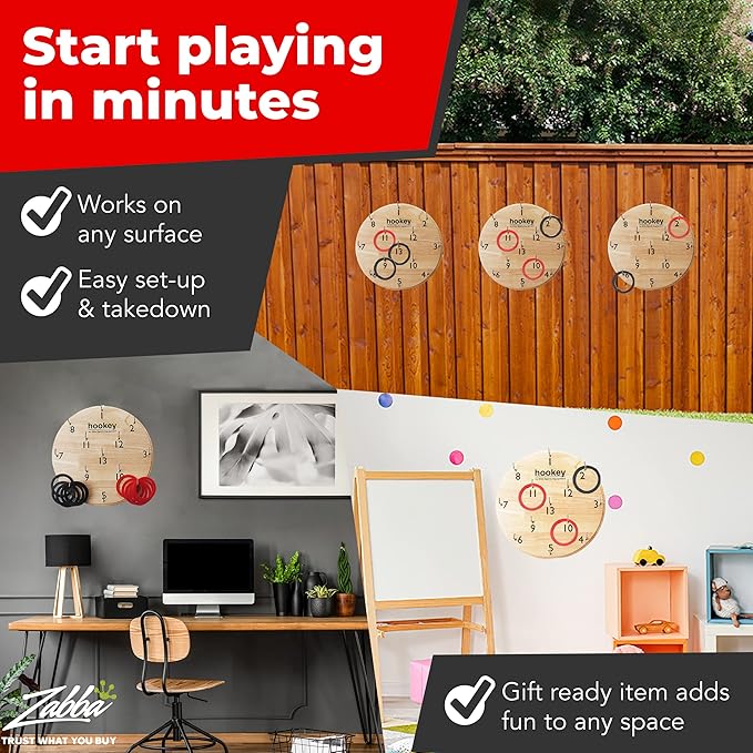 Elite Sportz Equipment Ring Toss Game | Sturdy Wooden Board Set for Kids Outdoor Games | Camping Activities - Adults & Kids Picnic