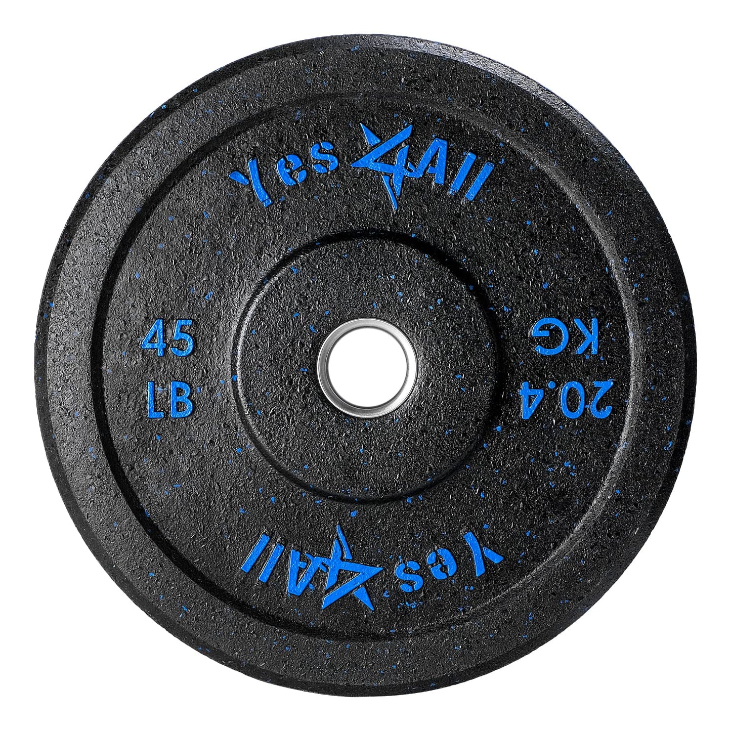 Yes4All 2" Bumper Plate, 10-190 LB Olympic Rubber Weight Plate with Steel Hub for WeightLifting, Strength Training, Home Gym, Less Impact, Absorb Bounce & Shock, Multiple Options, 45LB