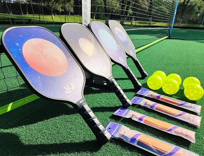 Hoverphenix Pickleball Net for Driveway, 22FT Regulation Size Pickleball Net with Paddles Set of 4, Pickleballs and Carry Bag for Outdoor Indoor Game