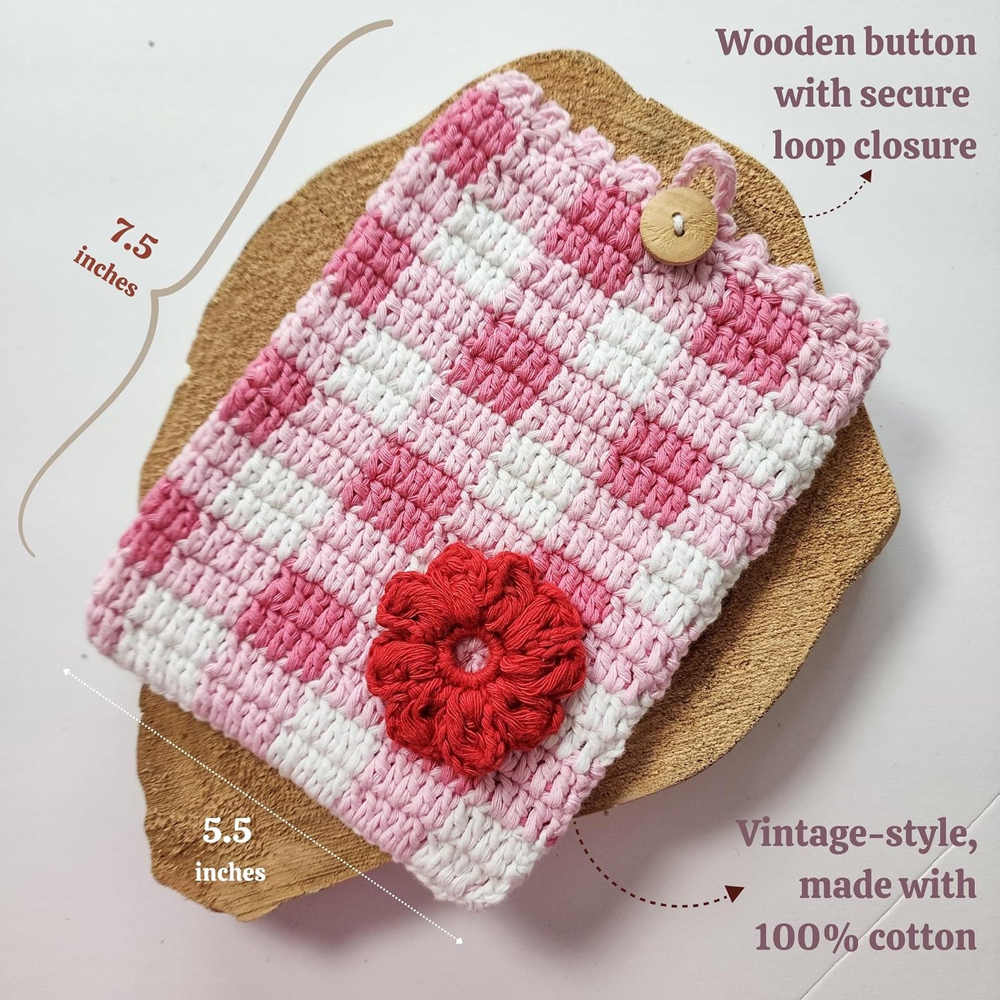 Handmade By Uruba 5.5- 7 Handwoven Kindle Pouch, Compatible with All Models (Except Scribe), Handmade Kindle
