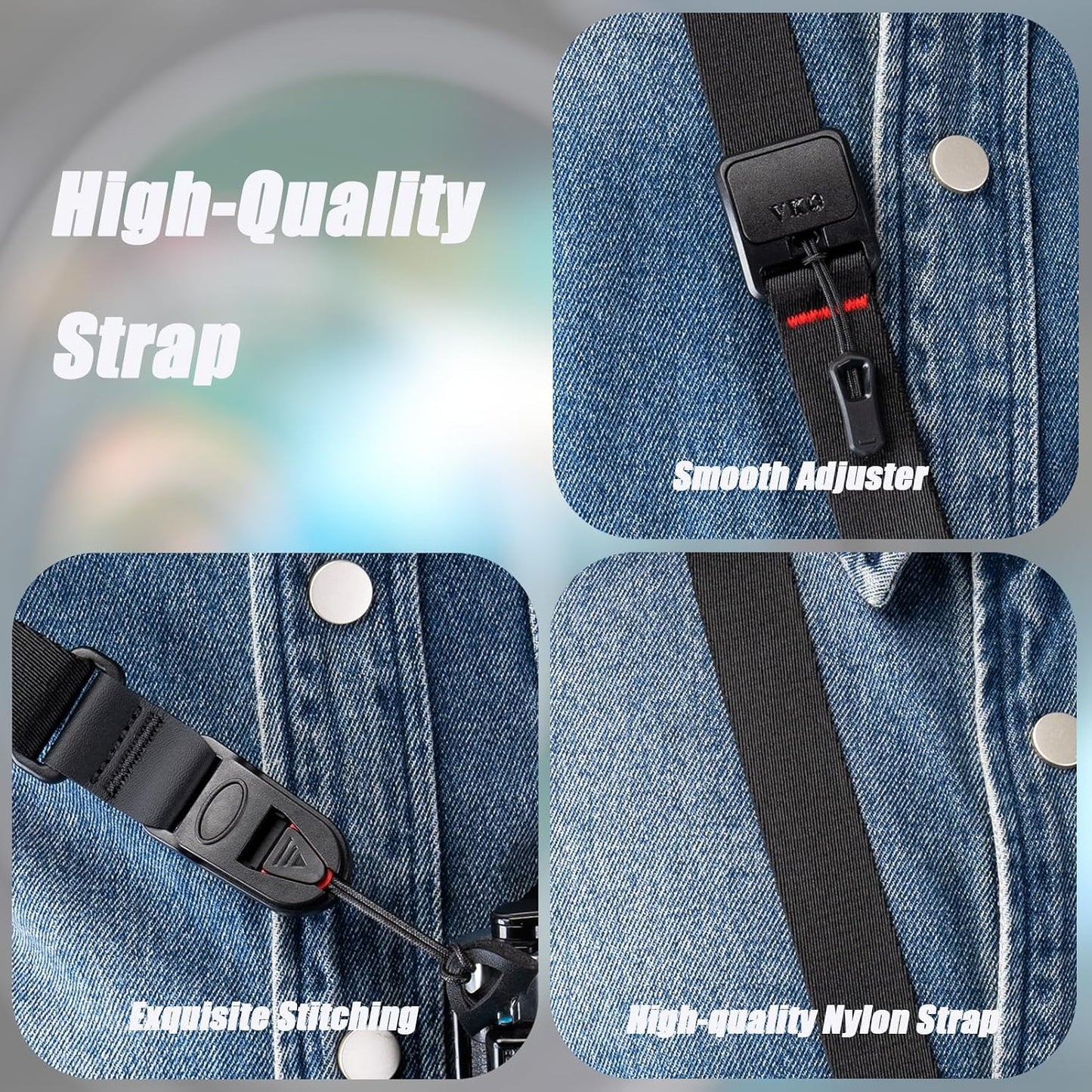 VKO Quick Release Crossbody Camera Strap - Adjustable Neck & Shoulder Strap for DSLR & Mirrorless Cameras