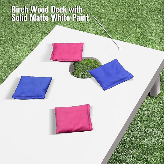 GoSports 4 ft x 2 ft Regulation Size Wooden Cornhole Boards Set - Includes Carrying Case and Over 100 Optional Bean Bag Colors