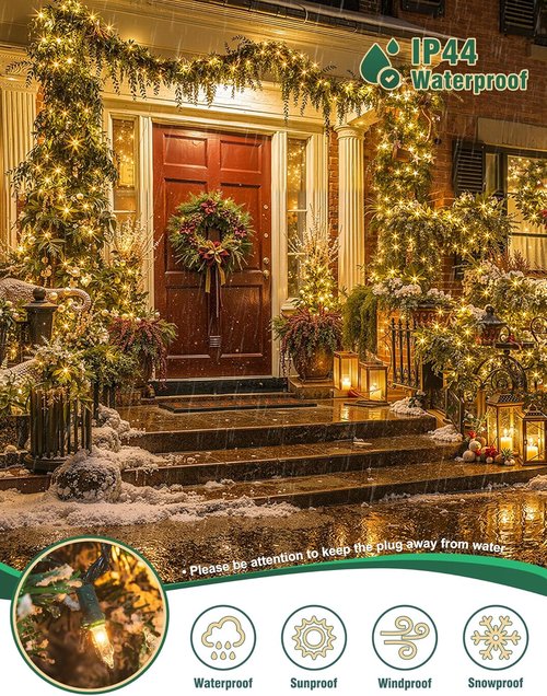 Hopolon Clear Christmas Lights Set - 50 Count Mini String Lights | 13 Feet Warm White for Indoor/Outdoor Decor
