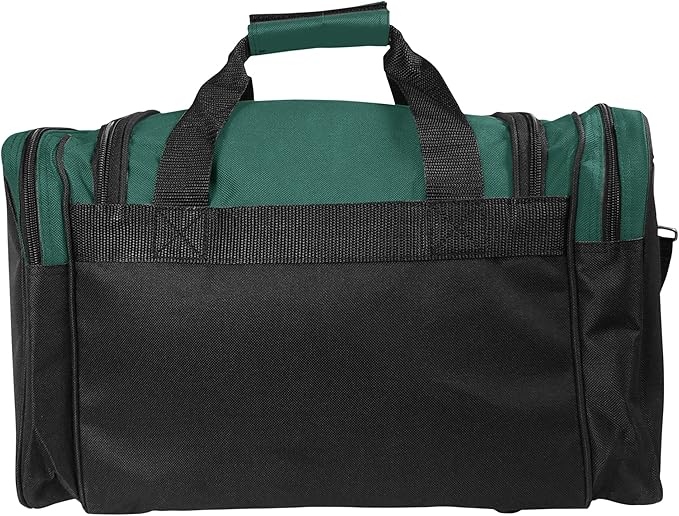 DALIX 17" Duffle Bag Dual Front Mesh Pockets (Black Gold Gray Dark Green Navy Blue Maroon Royal Blue Orange Pink Purple Red White