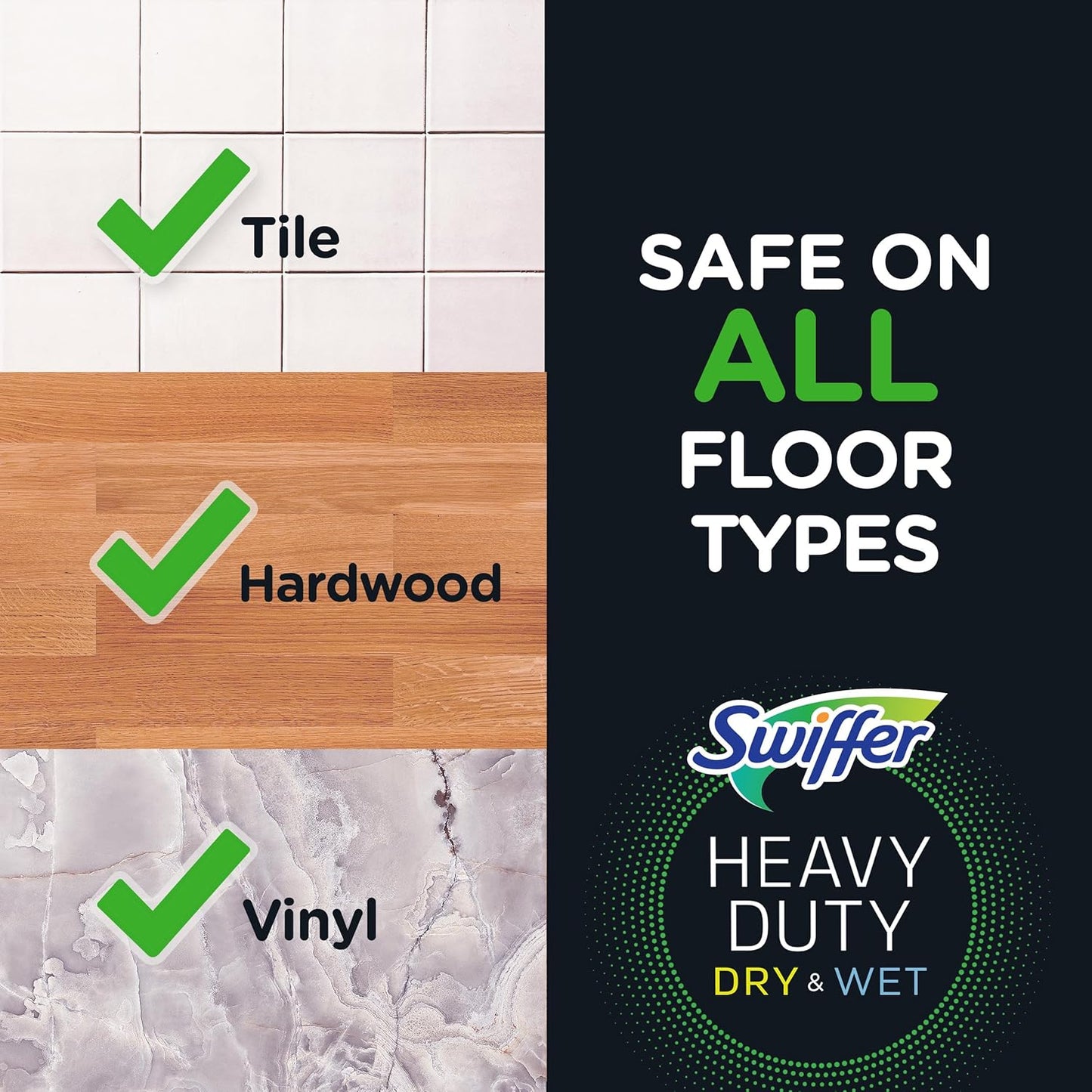 Swiffer Sweep + Mop Dry Pads Refill - Heavy Duty Multi-Surface Floor Cleaner Wipes | 40 Count