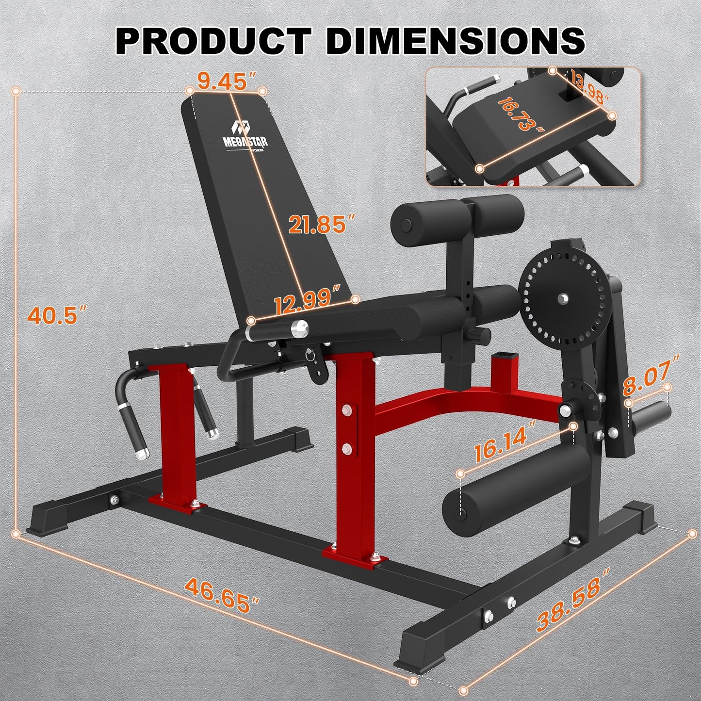 Leg Extension and Curl Machine, 3-in-1 Leg Machine with Adjustable Back, 800LB Capacity Leg Workout Equipment with Leg Holder for Small Spaces