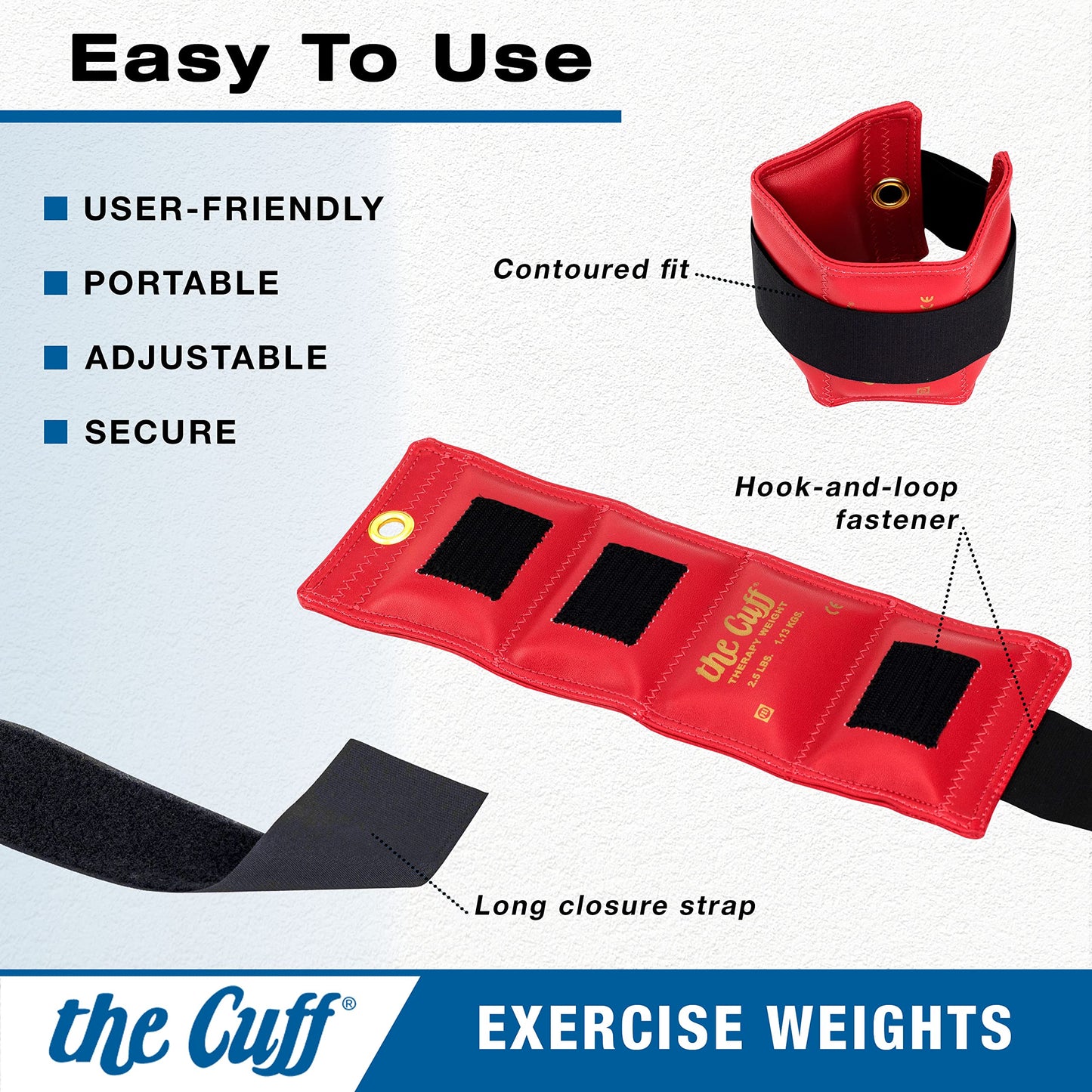 The Cuff Original Adjustable Ankle and Wrist Weight for Training, Dance, Running, Cardio, Aerobics, Toning, and Physical Therapy for Men and Women, 4 lb, Green