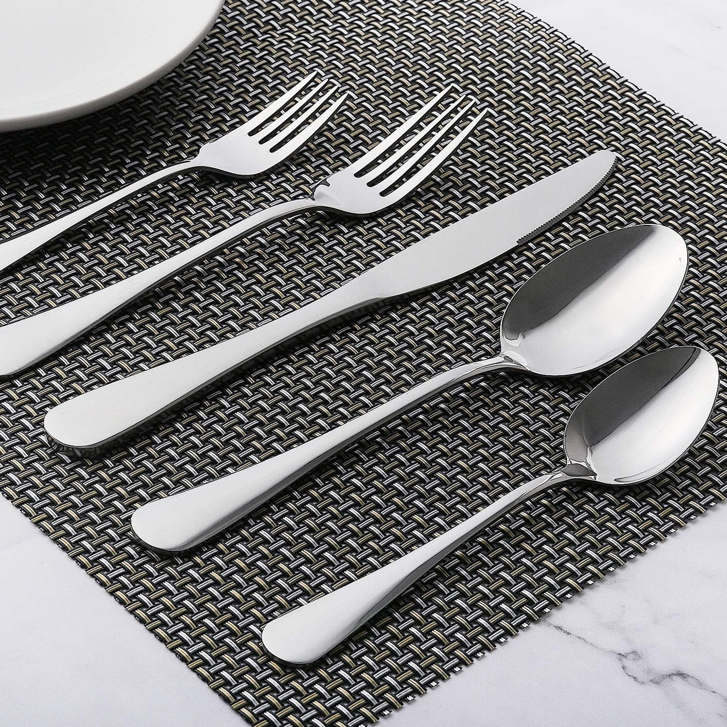 Regine Switzerland 40-Piece Stainless Steel Silverware Set - Service for 8 | Mirror Polished & Dishwasher Safe