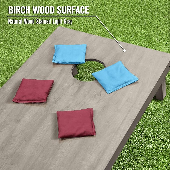 GoSports 4 ft x 2 ft Regulation Size Wooden Cornhole Boards Set - Includes Carrying Case and Bean Bags (Choose Your Colors) Over 100 Color Combinations