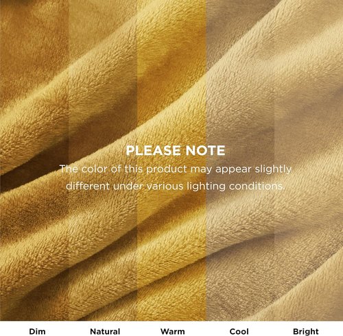 Bedsure GentleSoft Fleece Blanket - Cozy Small Throw for Kids | 43x55 Inches, Gold