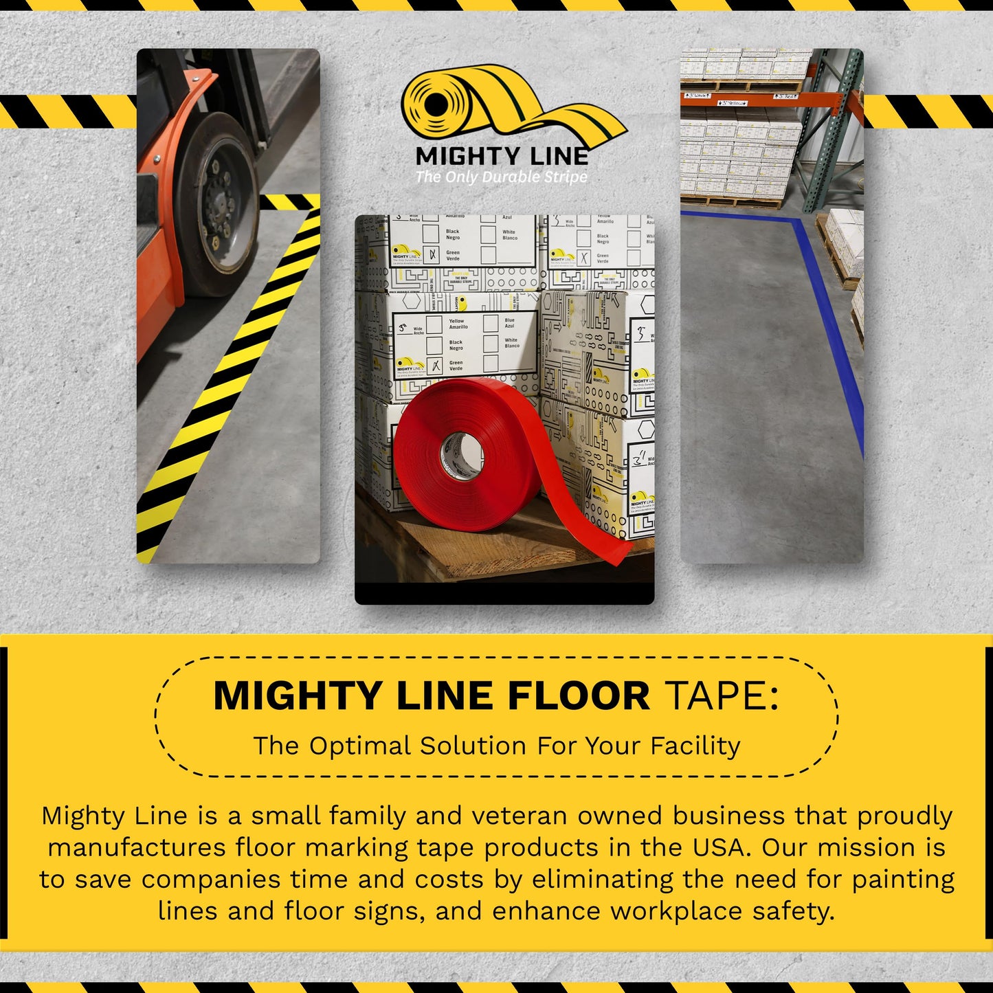 Mighty Line Clear Label Protectors Covers for Sealing Barcode Stickers, Industrial, Warehouse, 5S Supplies, Peel and Stick Adhesive for Floor Marking, 6" Wide x 10" Long, Pack of 100
