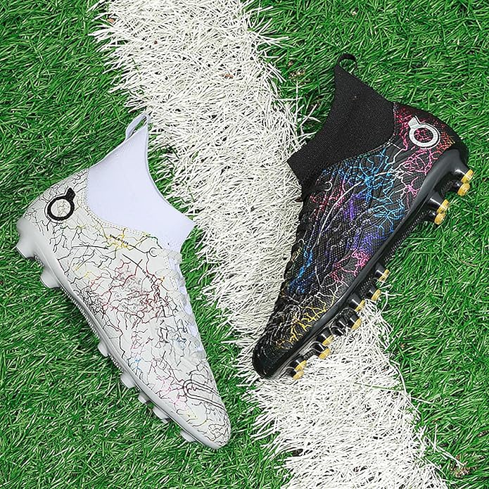 Men's Soccer Shoes High-Top Soccer Cleats Outdoor Breathable Athletic Professional Spikes Youth Boys Football Shoes Unisex